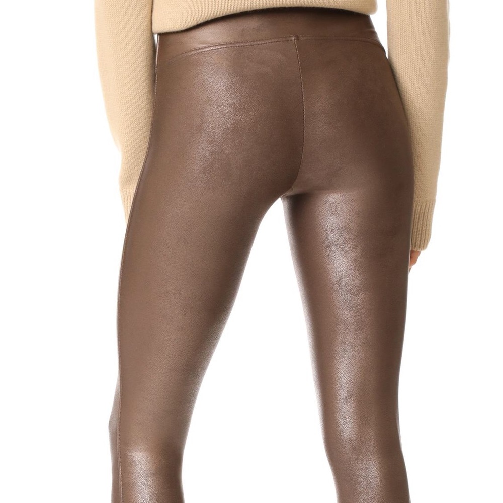 Spanx Brown Faux Leather Leggings